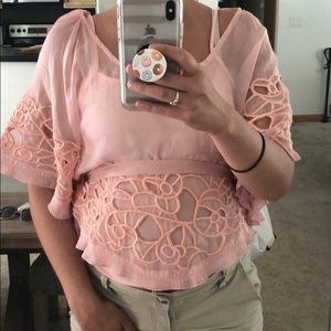 Pink flowy top
